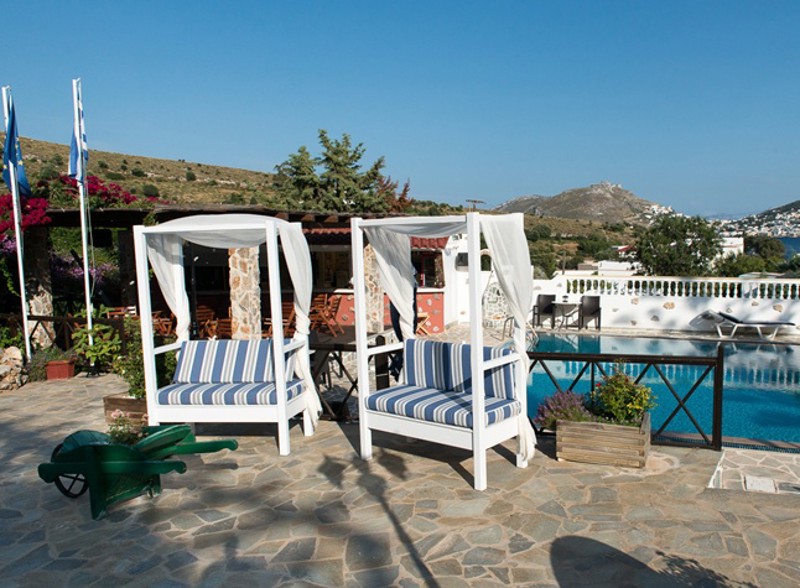 Pool's cabana at Saraya Resort in Leros
