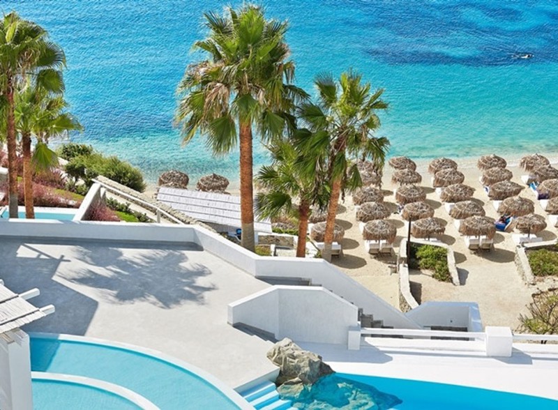 View of beach at Grecotel Mykonos Blu Boutique Resort