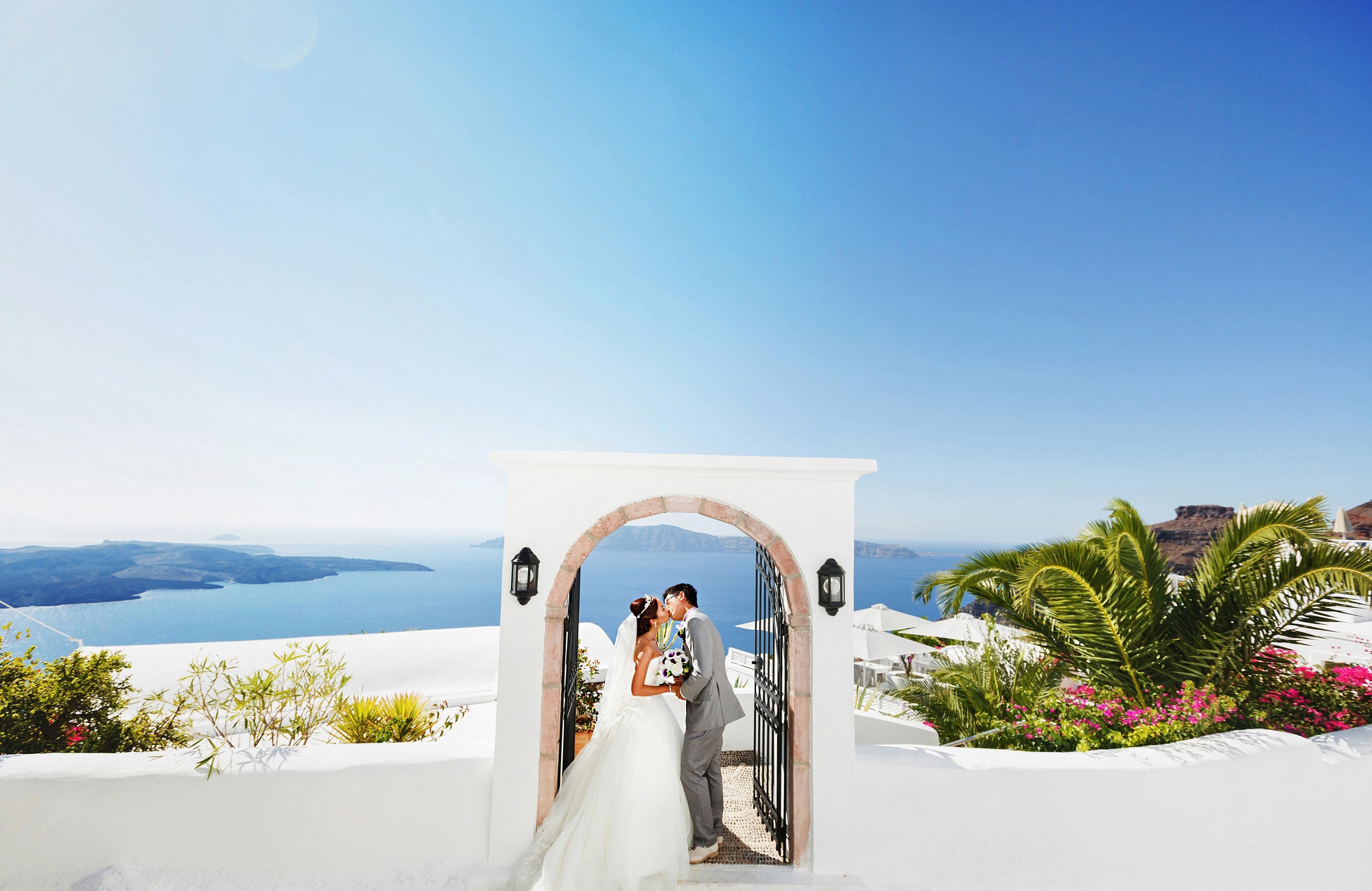 Wedding couple arch Santorini