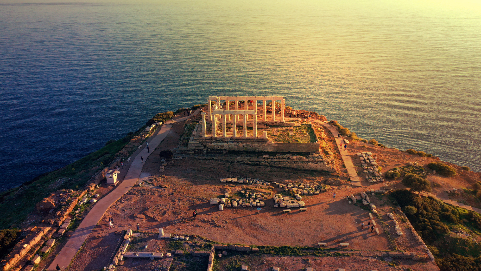 Temple Of Poseidon Drone Photo