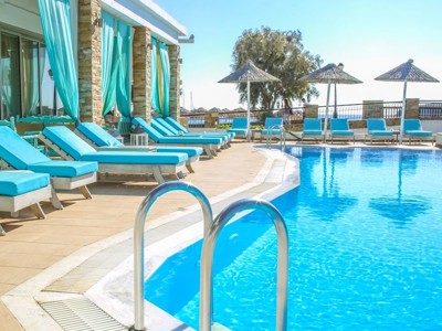 Pool view at Chryssi Atki in Andros