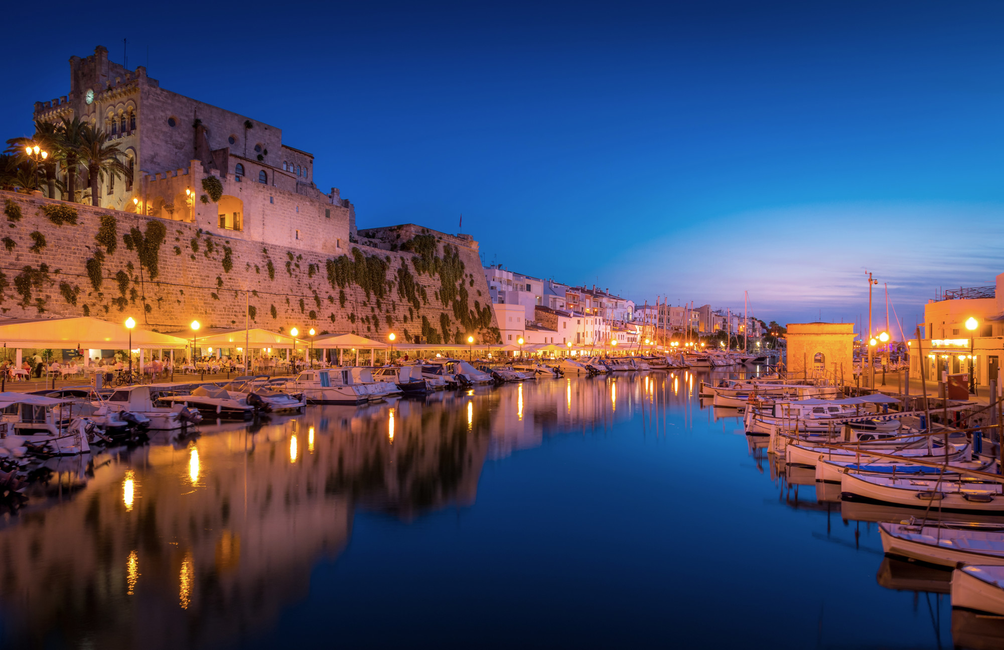 Ciutadella Menorca Harbour Night