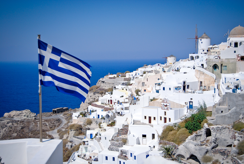 National Greek Flag, Santorini