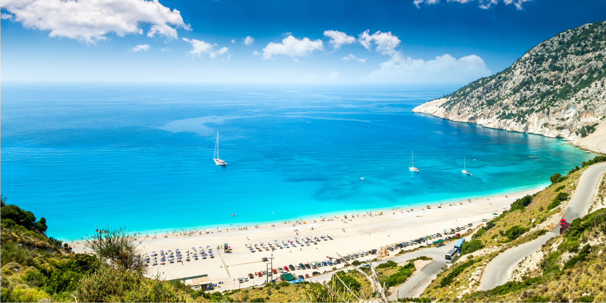 Iconic Myrtos Beach In Kefalonia