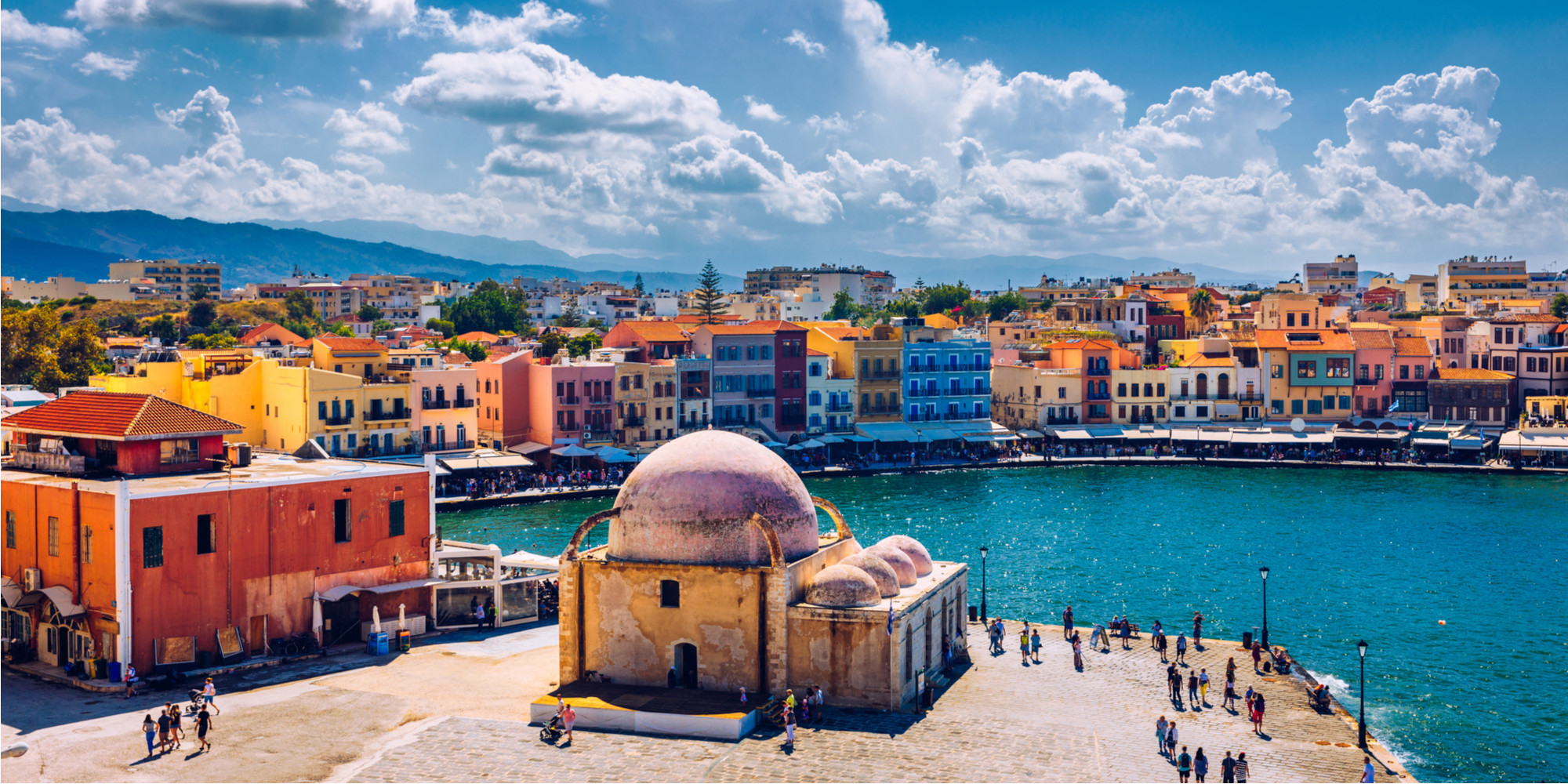 Charming Venetian Harobour At Chania, Crete, Greece