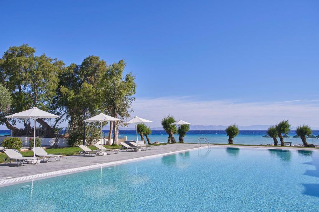 Pool view at the Labranda Blue Bay Beach Resort in Rhodes, Greece