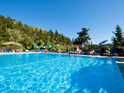 Pool area at the Bastas Complex in Paxos, Greece