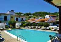 Pool area at the Yalis Apartments, Skiathos