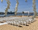 Sandy Beach Ceremony Bride & Groom