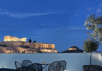 Acropolis Hill Hotel. Roof Terrace with Acropolis view