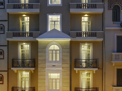 Facade of The Modernist Hotel in Thessaloniki