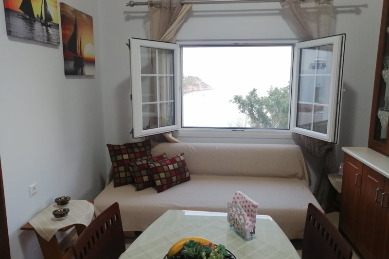 Sitting room with sea views at Anna House in Leros, Greece
