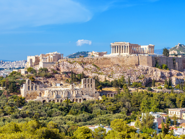 View of the Acropolis in Athens