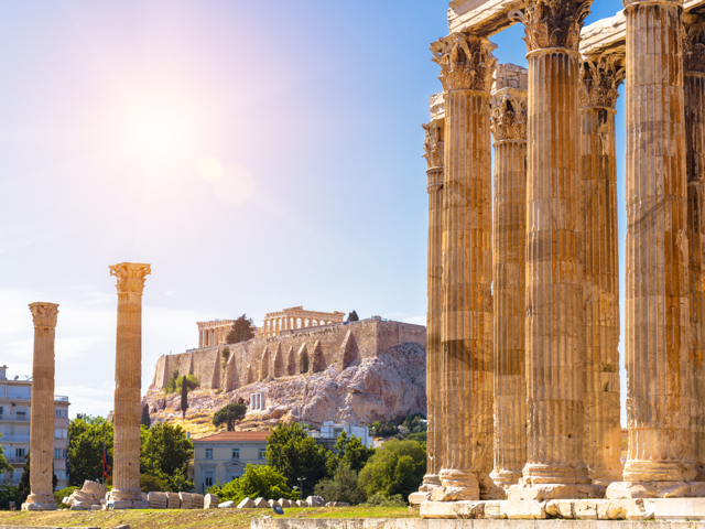 View of the Acropolis of Athens