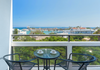 Balcony of sea view room at Alexandra hotel in Kos town