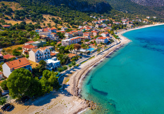 View of Poros in Kefalonia island in Greece