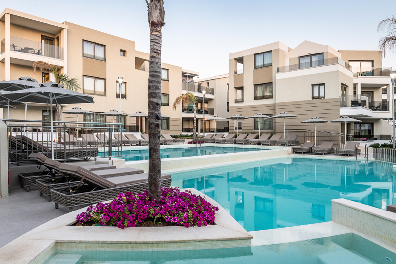 Pool view of Porto Platanias Village