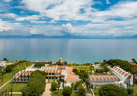 Exterior of Pavlina Beach Hotel in Niforeika, North Peloponnese