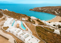 Aerial View of Mykonos Flow and Beach