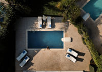 Aerial View of Swimming Pool at Mamfredas Resort Villas