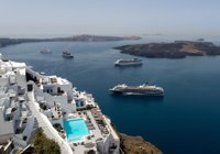 View of Belvedere Hotel Santorini and Sea