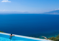 Pool at Searocks Exclusive Villas Resort overlooking the sea