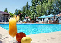 Drinks by outdoor pool at Aegeon