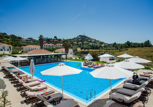 Aerial View of Liberatos Village Pool